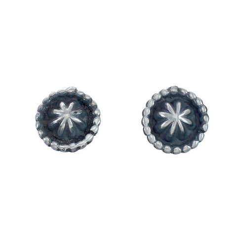 Navajo Concho Sterling Silver Post Stud Earrings JX128910